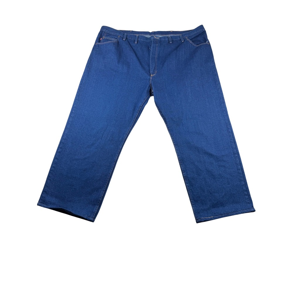Red Kap Mens 54x37 Industrial Work Jeans Dark Wash Denim PD60PW5 Blue Cotton